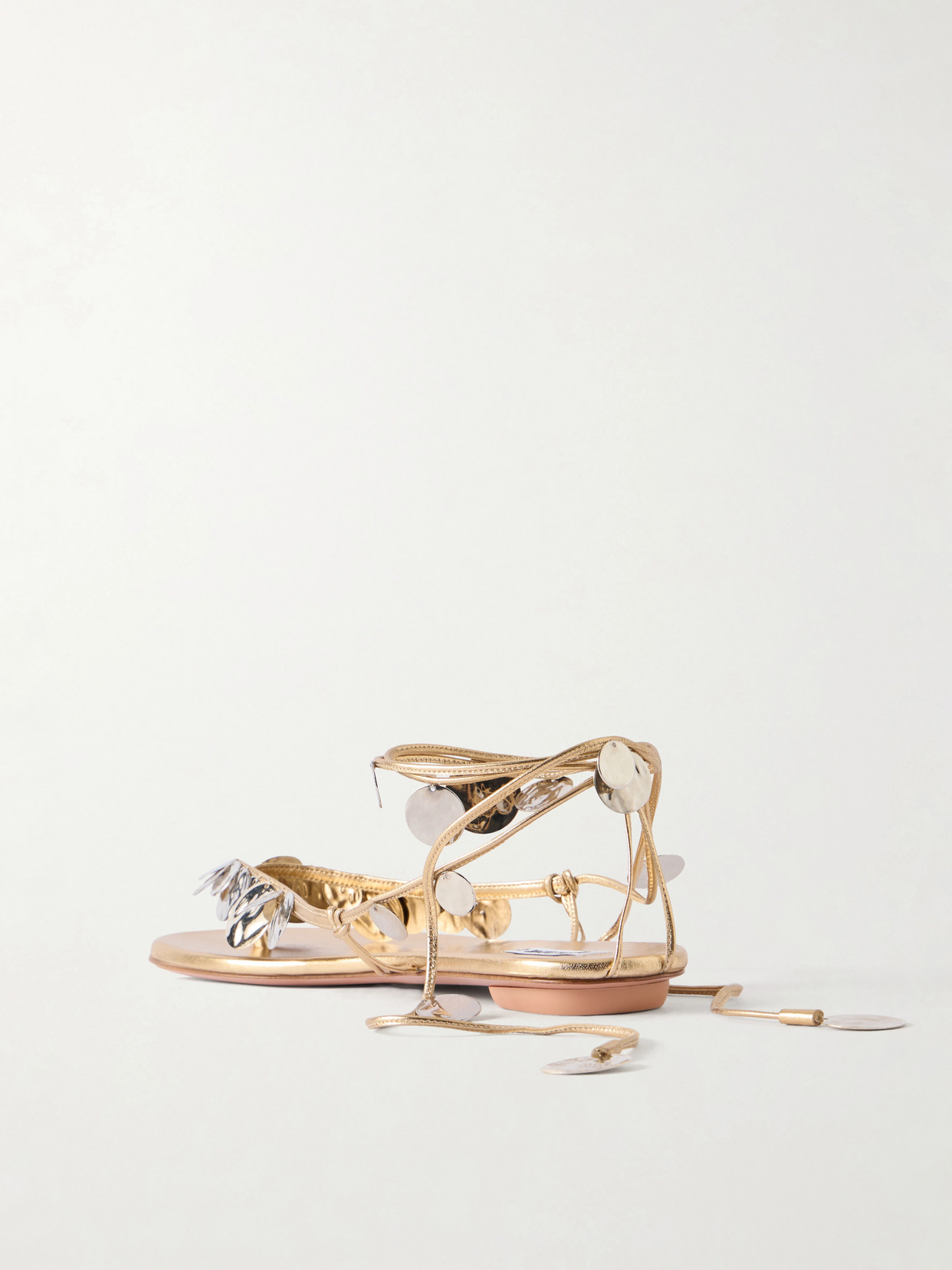 Florin Embellished Leather Thong Sandals