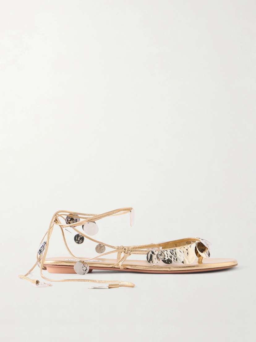 Aquazzura Florin Embellished Leather Thong Sandals | Thumbnail 6