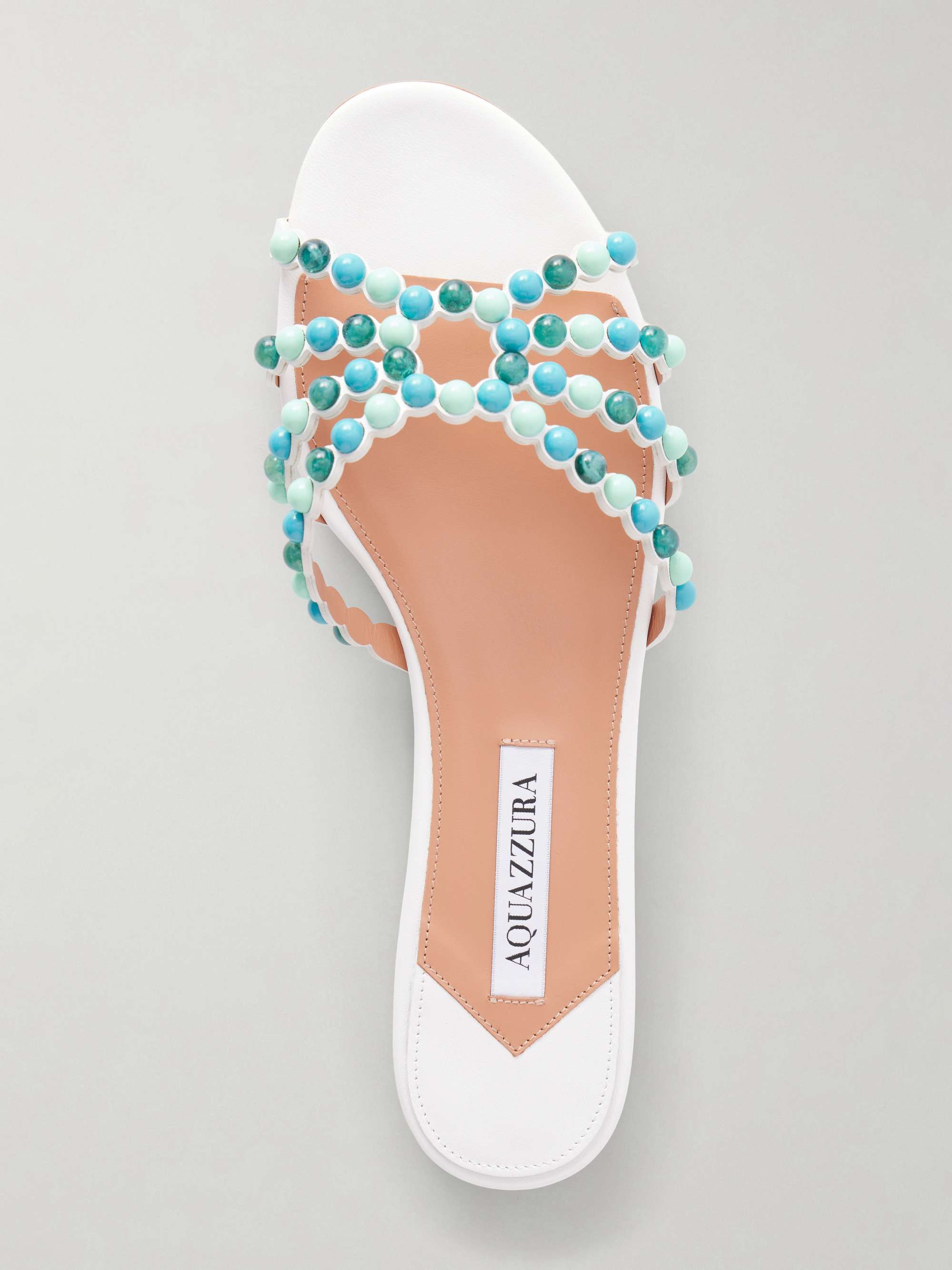 AQUAZZURA Gemma embellished leather sandals | NET-A-PORTER