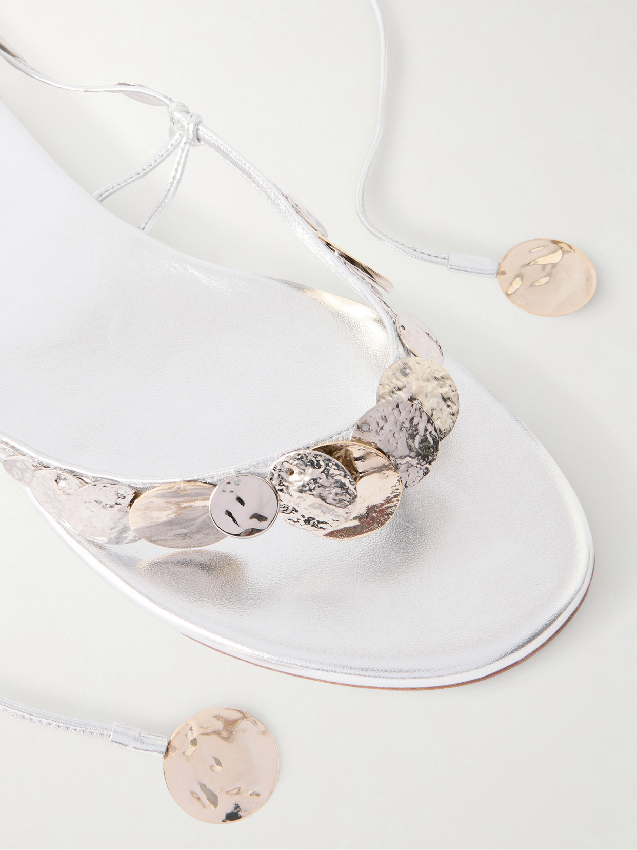 Florin Embellished Leather Thong Sandals