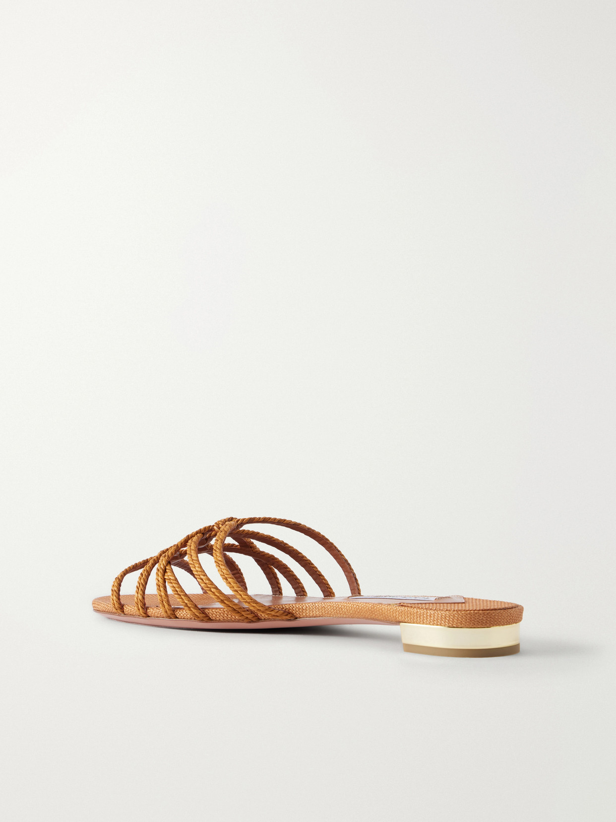 Luna Raffia-Trimmed Cord Slides