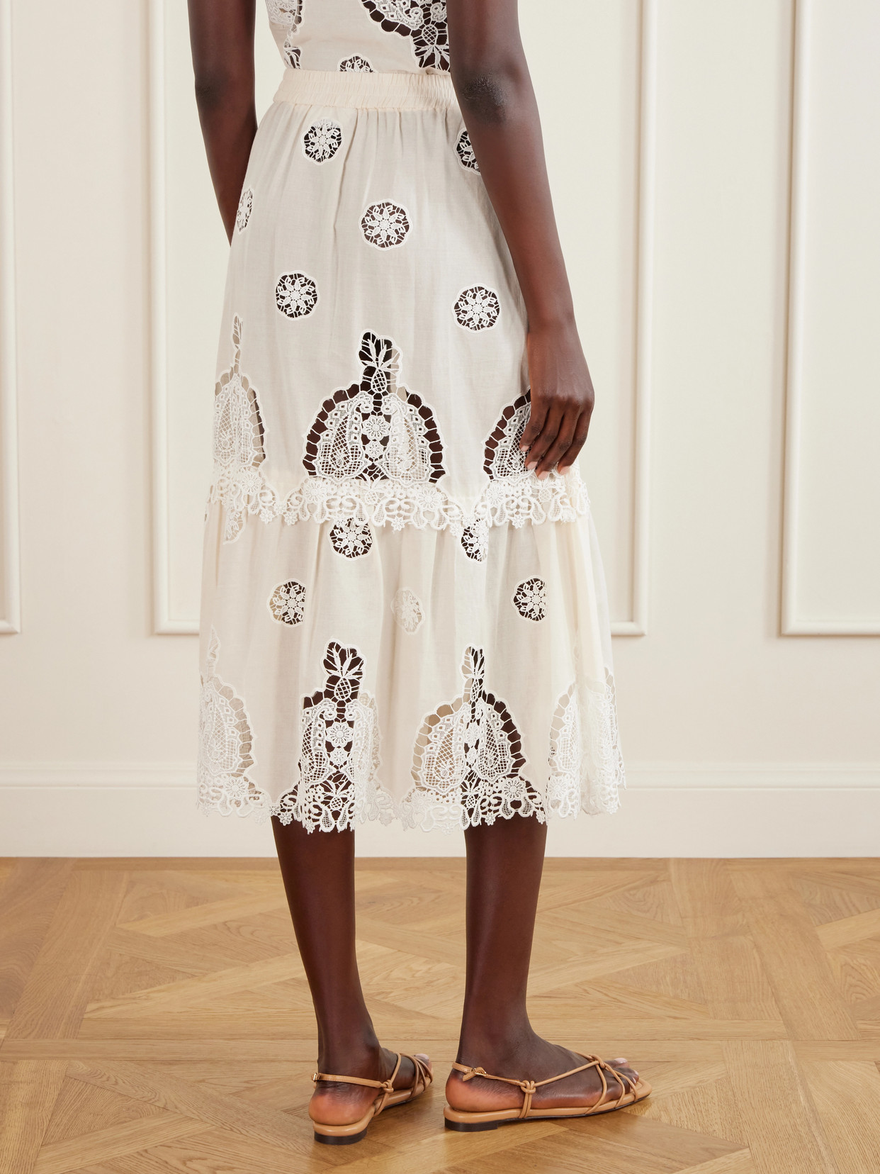 Carolina Guipure Lace-Trimmed Cotton-Blend Maxi