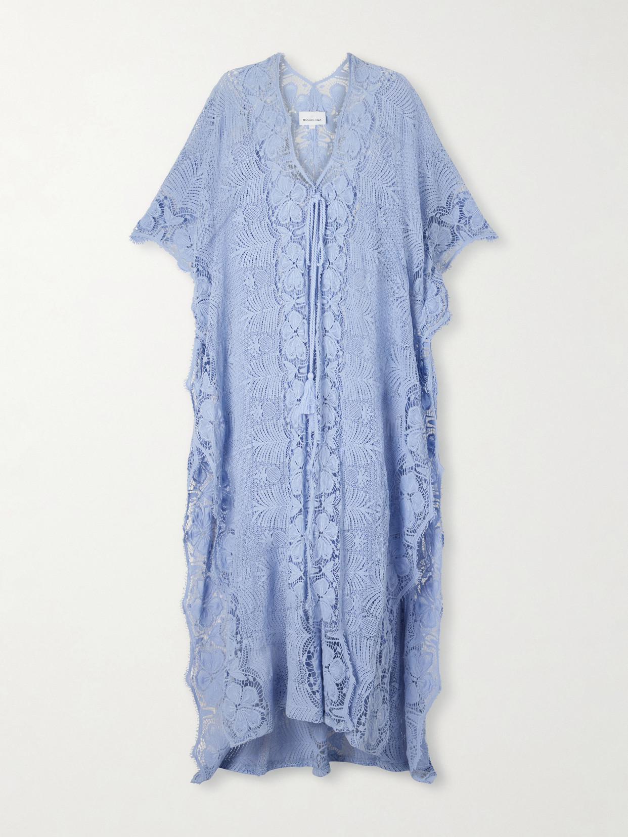 Miguelina Valentina Cotton-lace Kaftan In Blue