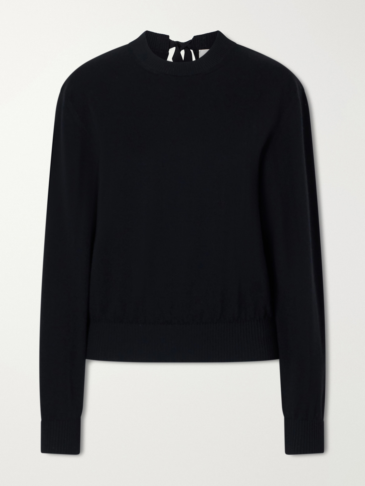 Lanvin Bow-detailed Wool-blend Cardigan In Black