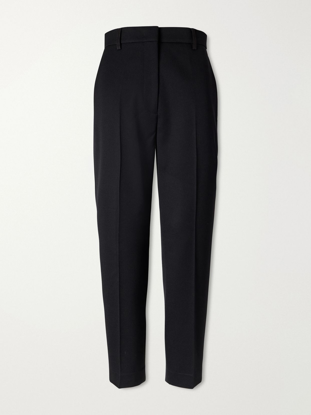 Wool high-rise straight-leg pants