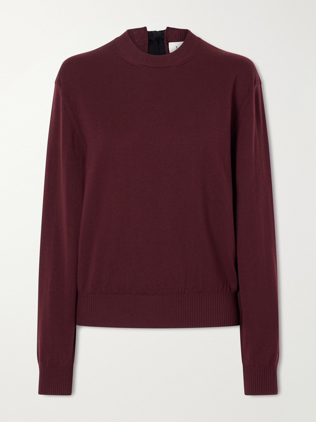 Lanvin Bow-detailed Wool-blend Cardigan In Burgundy