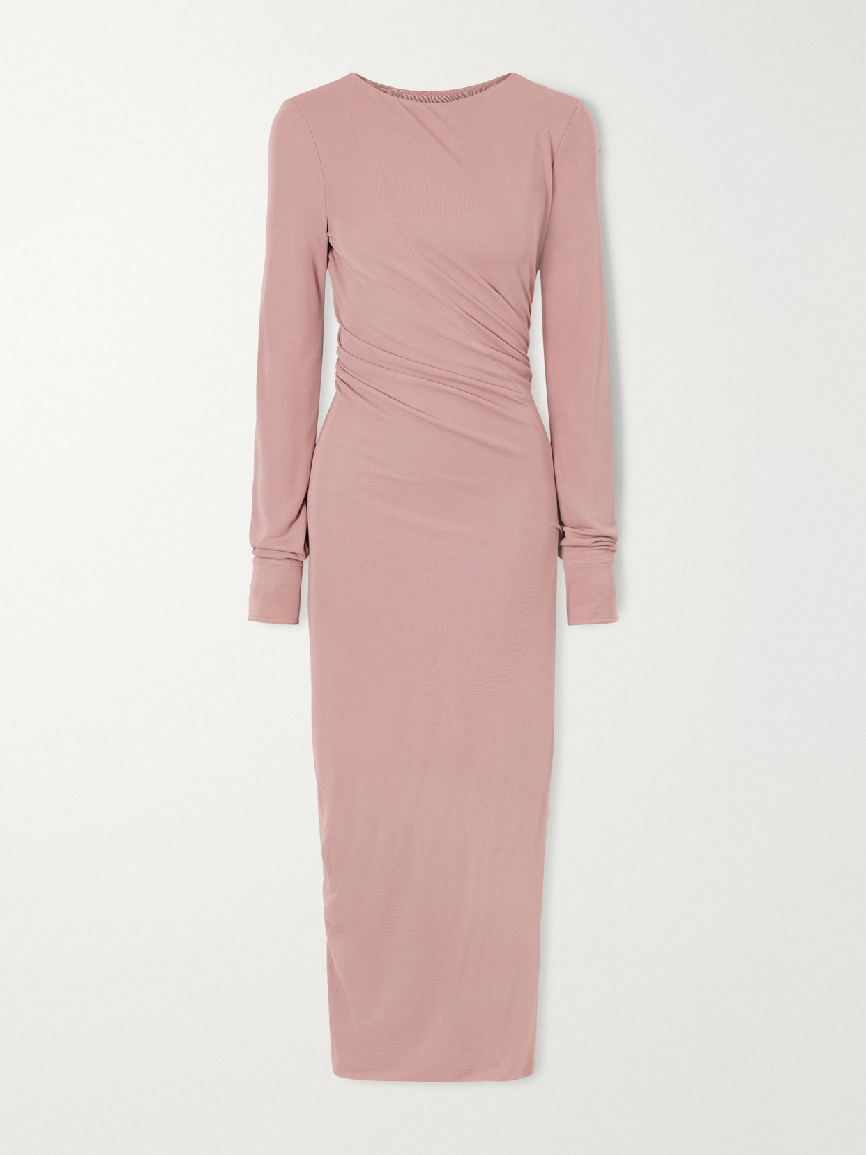 Lanvin Draped Crepe-jersey Midi Dress In Pink