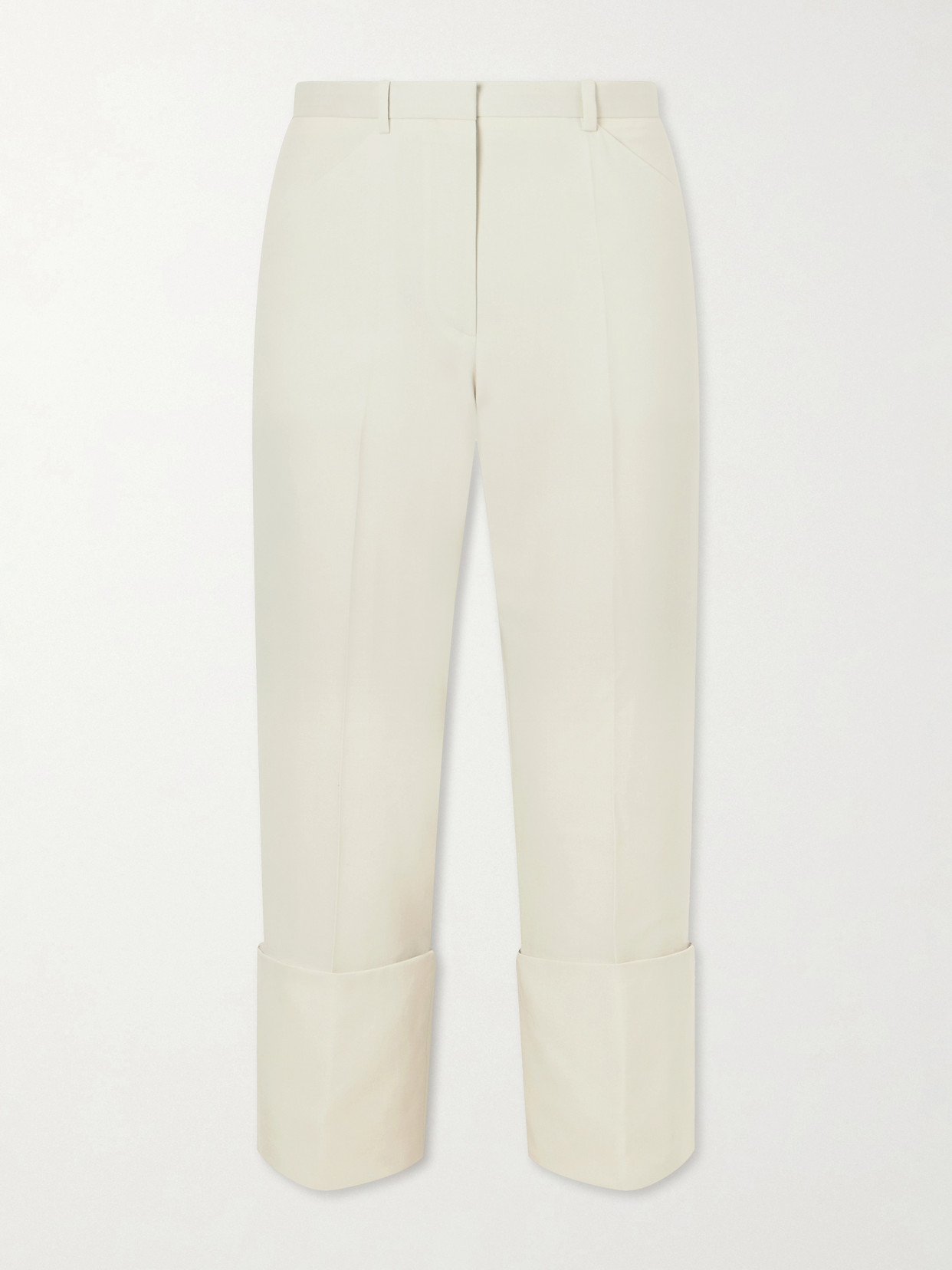 Calvin Klein Collection Ramie-blend Twill Straight-leg Pants In White