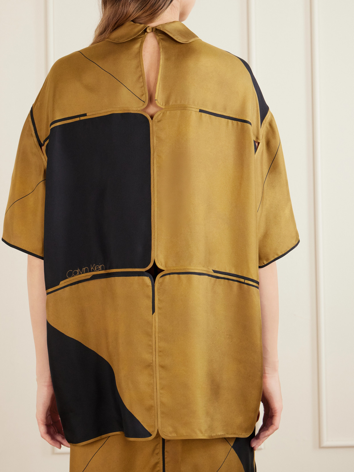 Collection - Elowen Patchwork Silk-Twill Shirt
