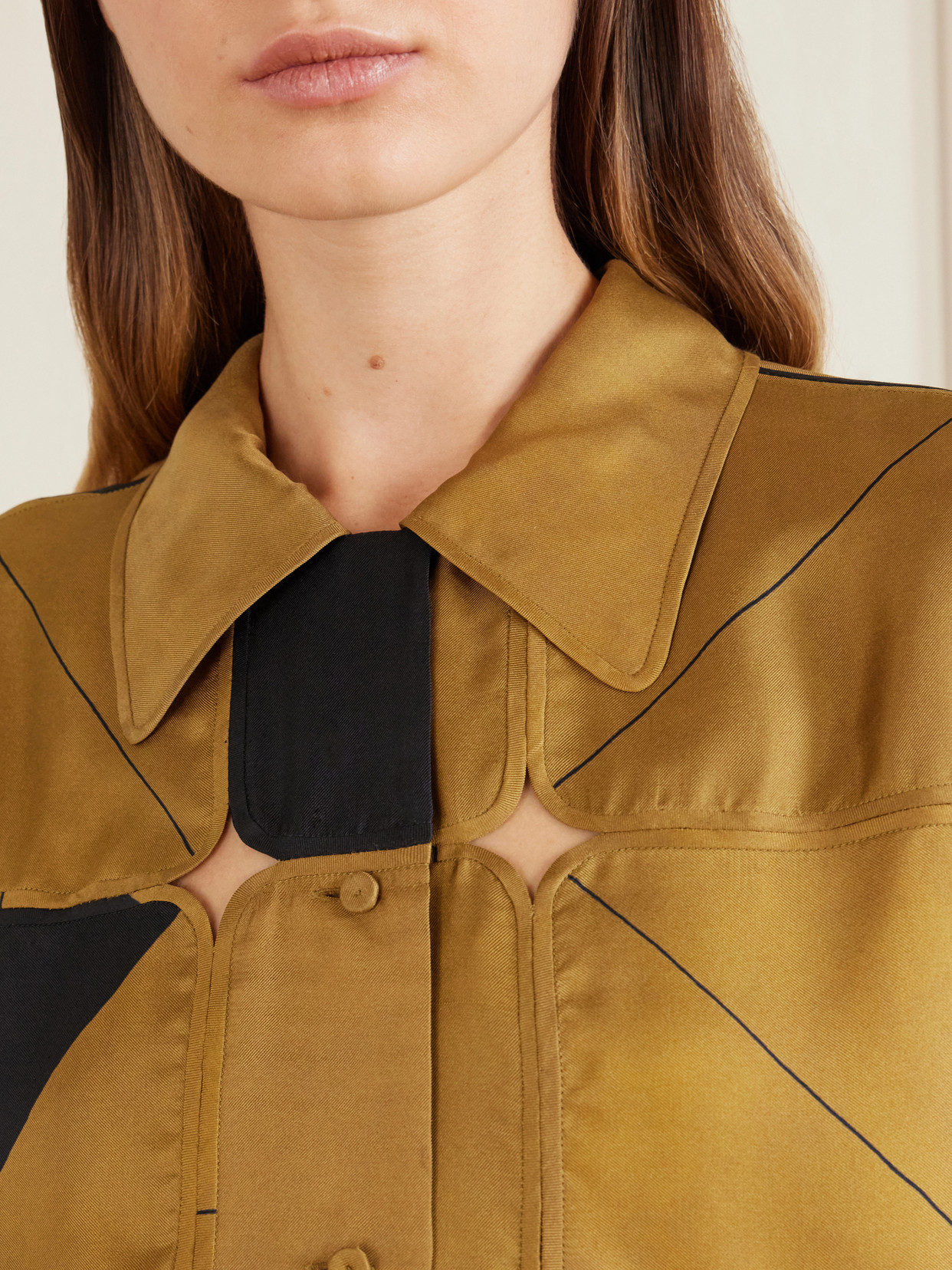 Collection - Elowen Patchwork Silk-Twill Shirt