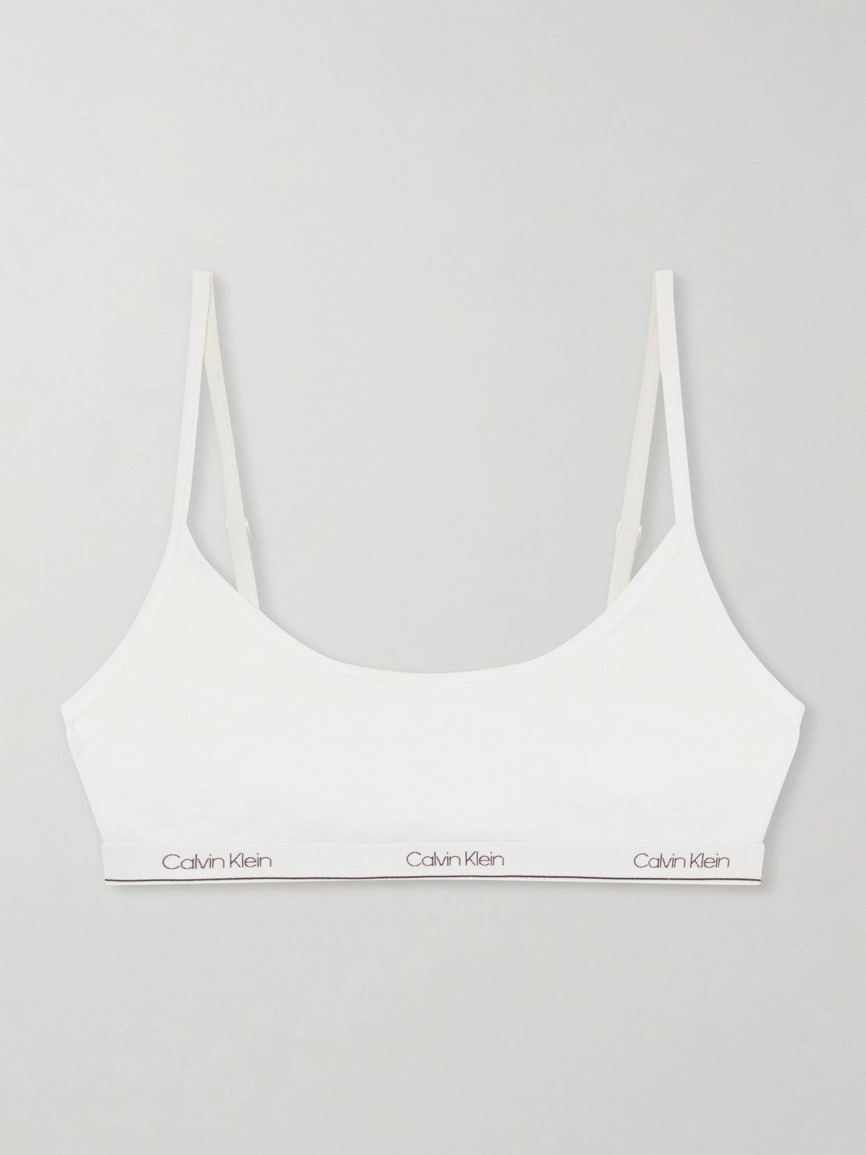 Calvin Klein Collection Sienna Cotton-blend Balconette Bra In White