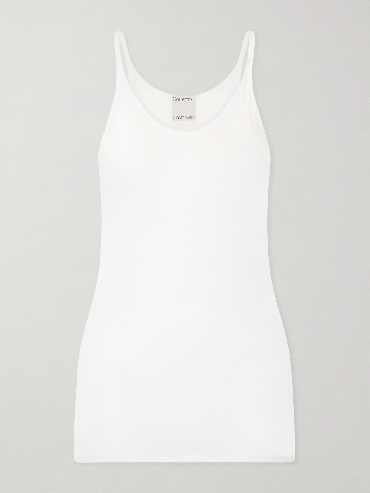 Calvin Klein Collection Alicia Cotton-blend Jersey Tank Top In White