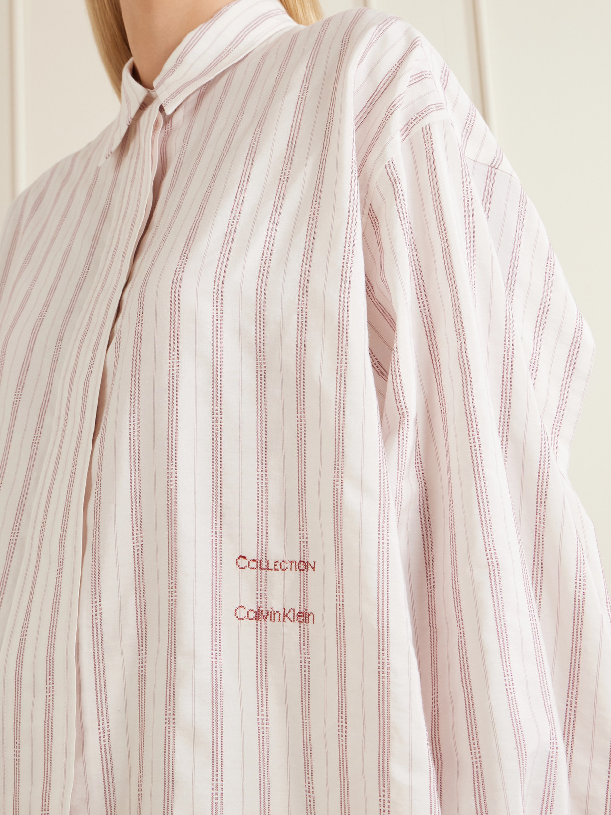 Collection - Amari Pinstriped Cotton And Silk-Blend Shirt