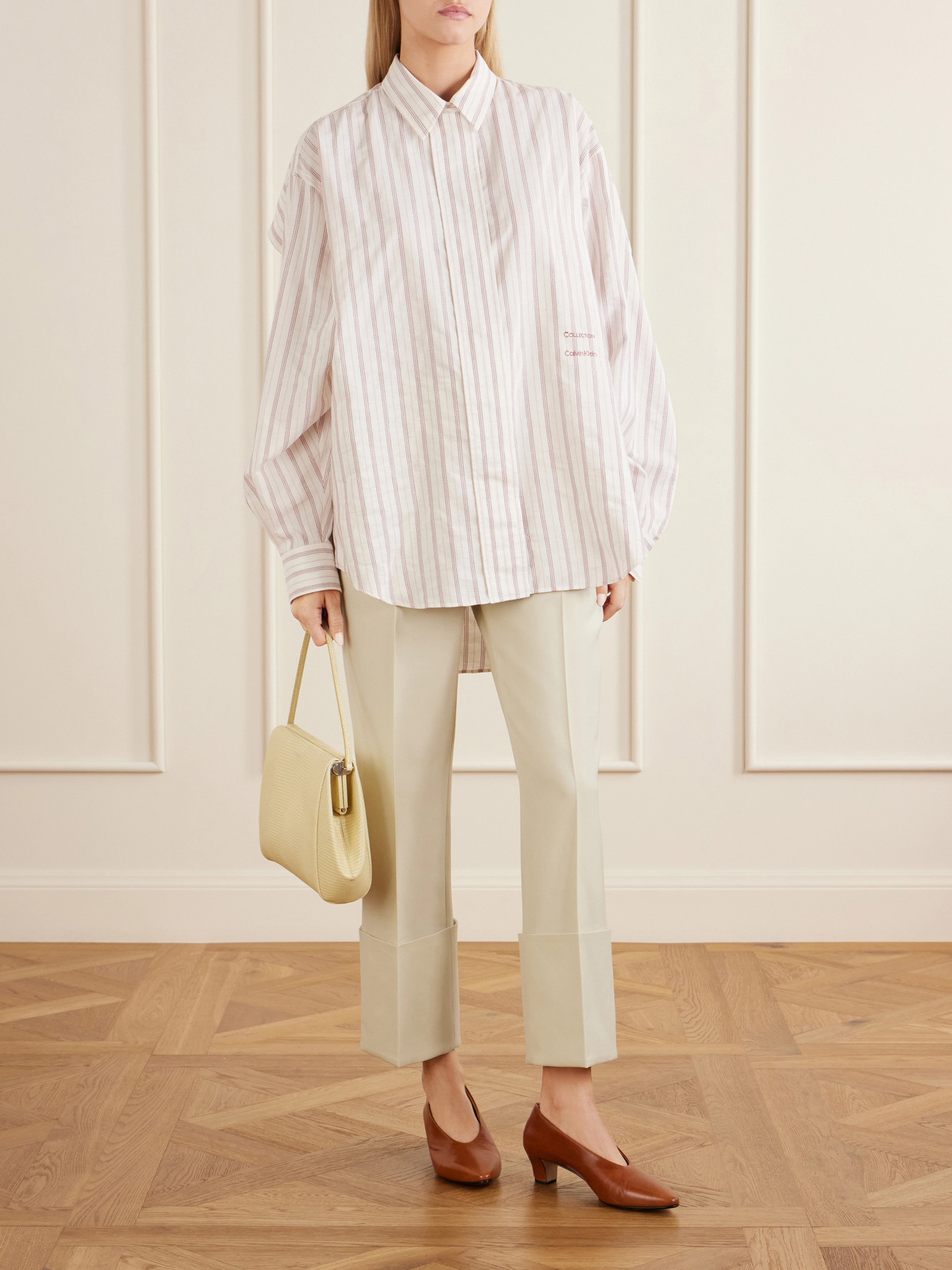 Collection - Amari Pinstriped Cotton And Silk-Blend Shirt