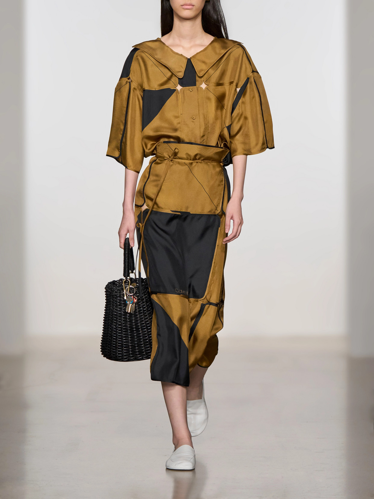 Collection - Hallie Patchwork Silk-Twill Wrap Midi