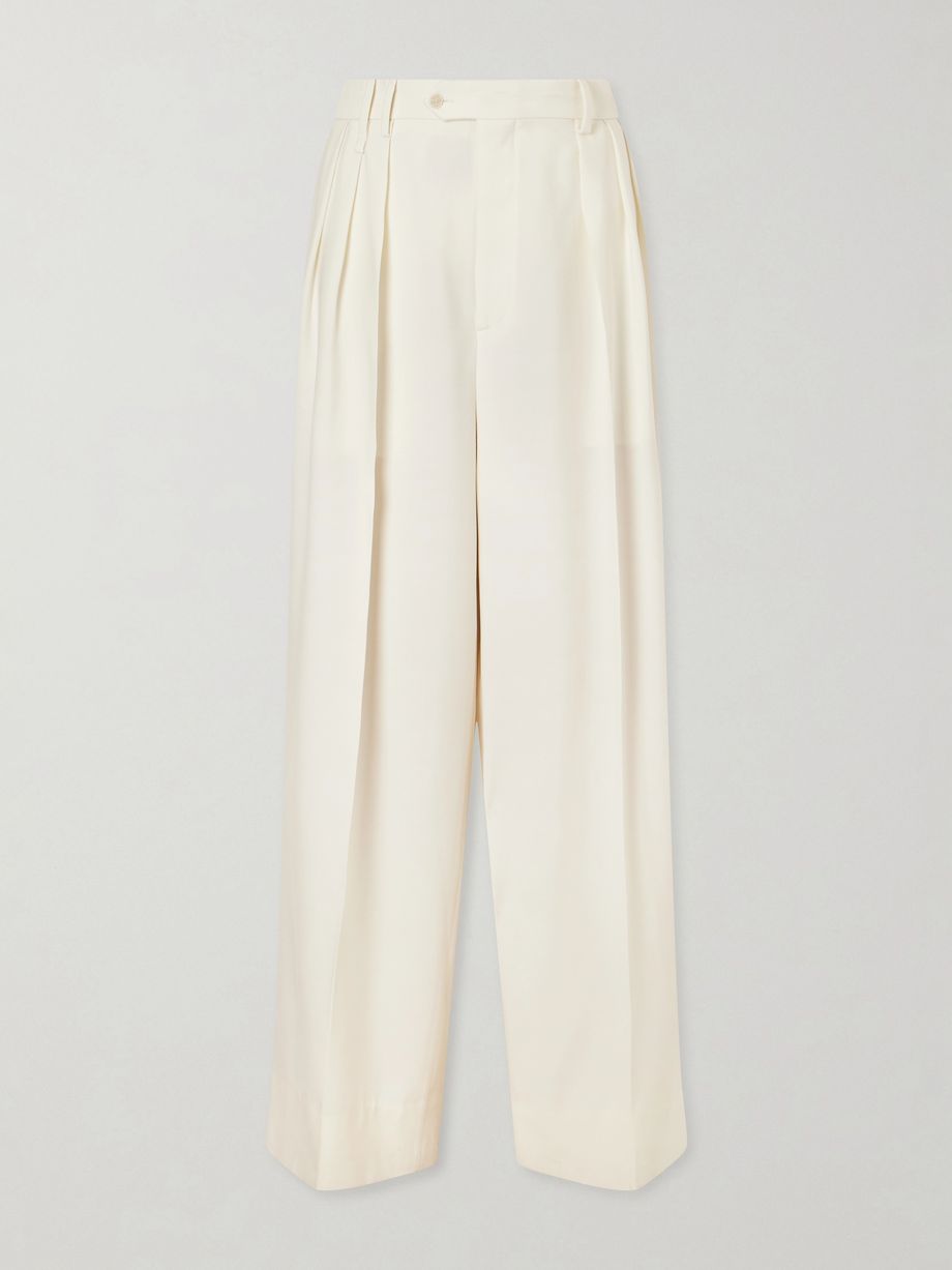 Alexandra pleated grain de poudre wool wide-leg pants