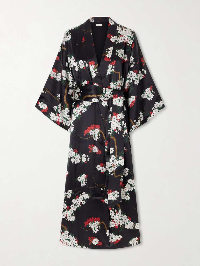 Olivia von Halle Queenie Belted Floral-printed Silk-satin Robe | Thumbnail 5 Olivia von Halle Queenie Belted Floral-printed Silk-satin Robe | Thumbnail 5