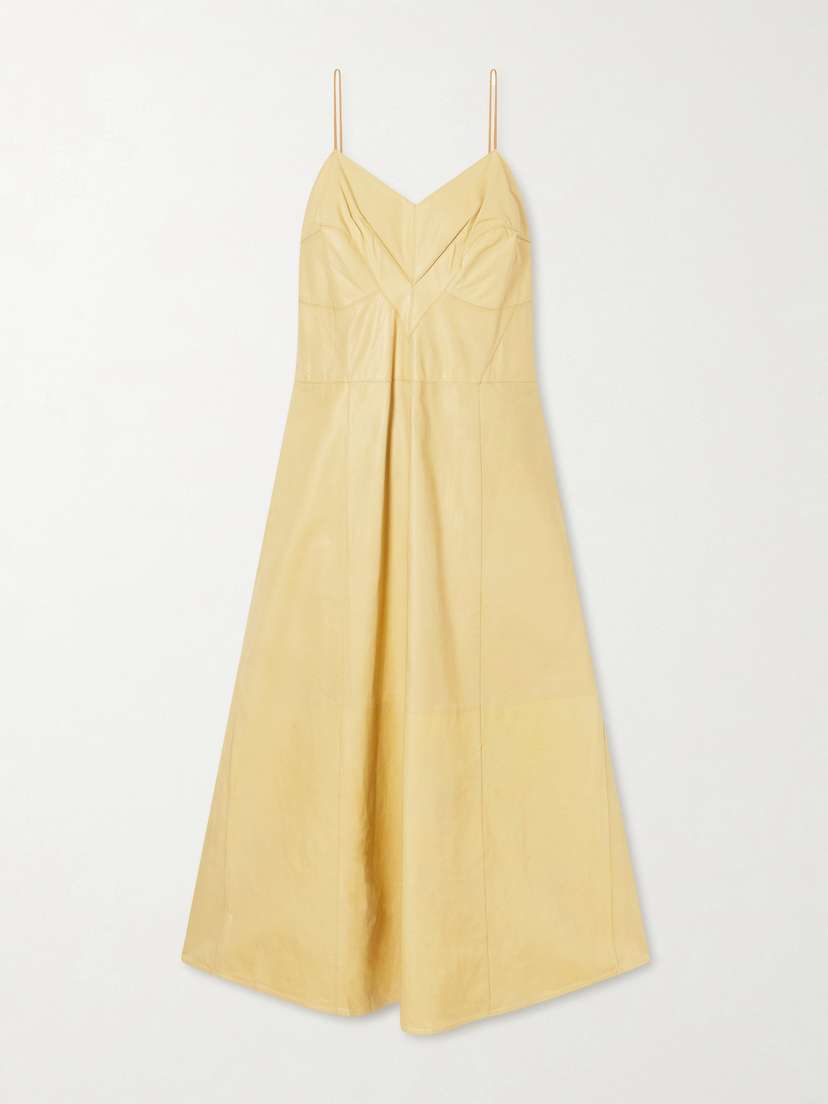 Calvin Klein Collection Fia Leather Midi Dress