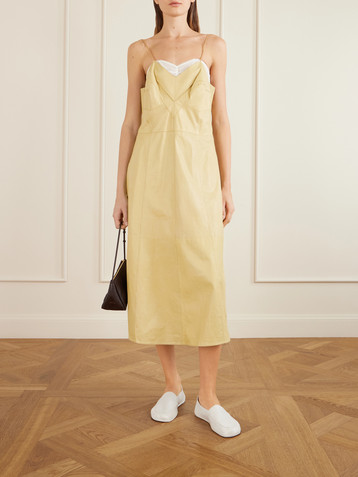 Calvin Klein Collection Fia leather midi dress