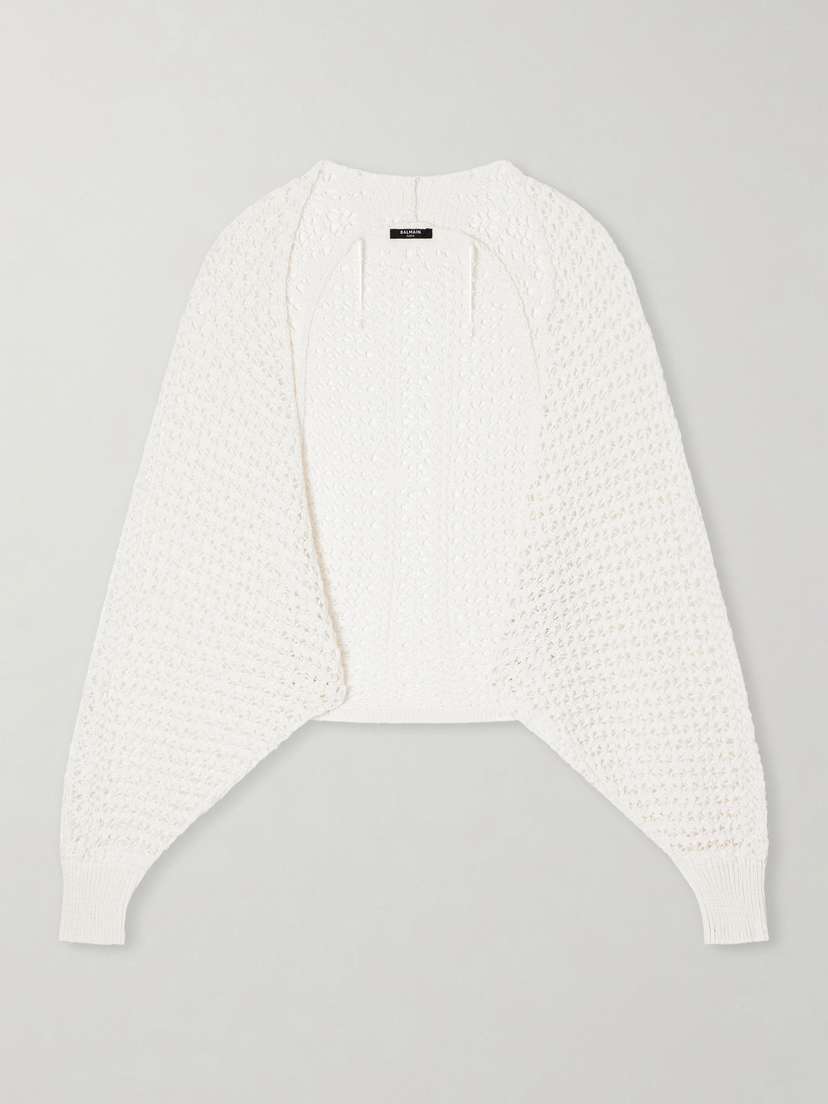Balmain Batwing Crocheted Cardigan