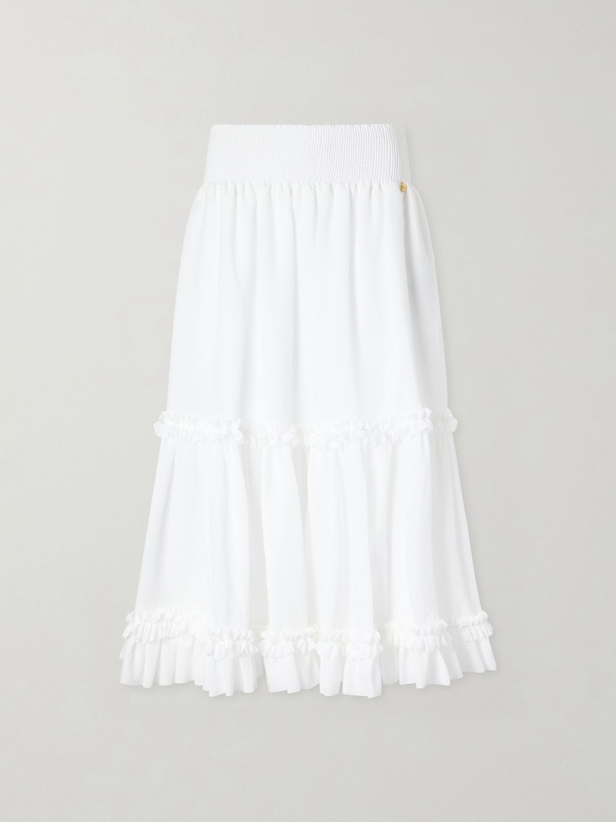 Ruffled poplin maxi skirt