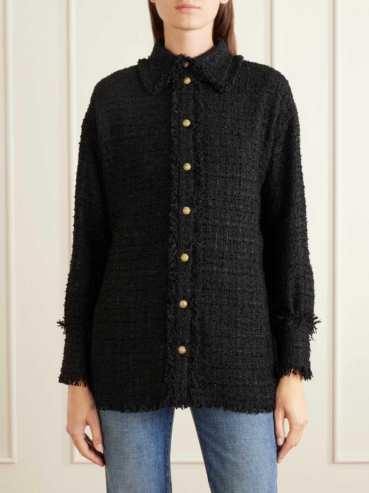 Cotton-Blend Tweed Shirt