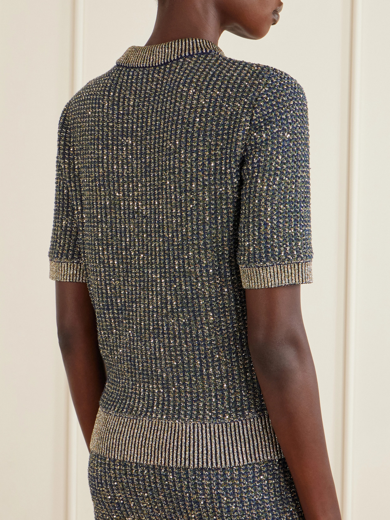 Embellished Tweed Sweater