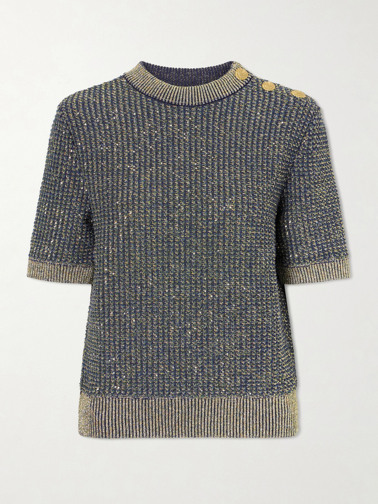 Embellished Tweed Sweater