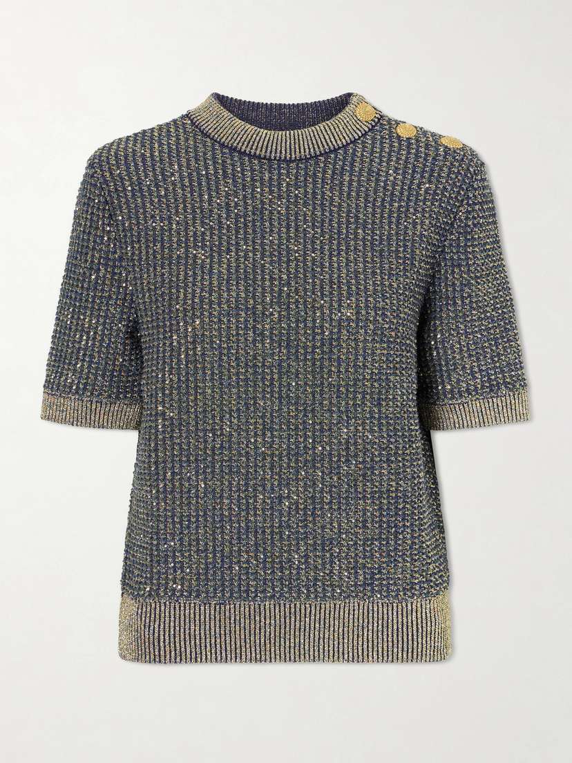 Balmain Embellished Tweed Sweater | Thumbnail 6 Balmain Embellished Tweed Sweater | Thumbnail 6