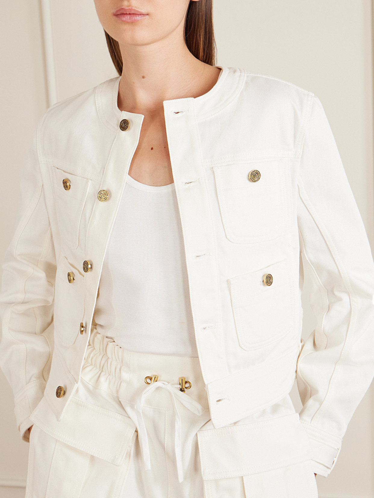 Balmain Denim Jacket In White