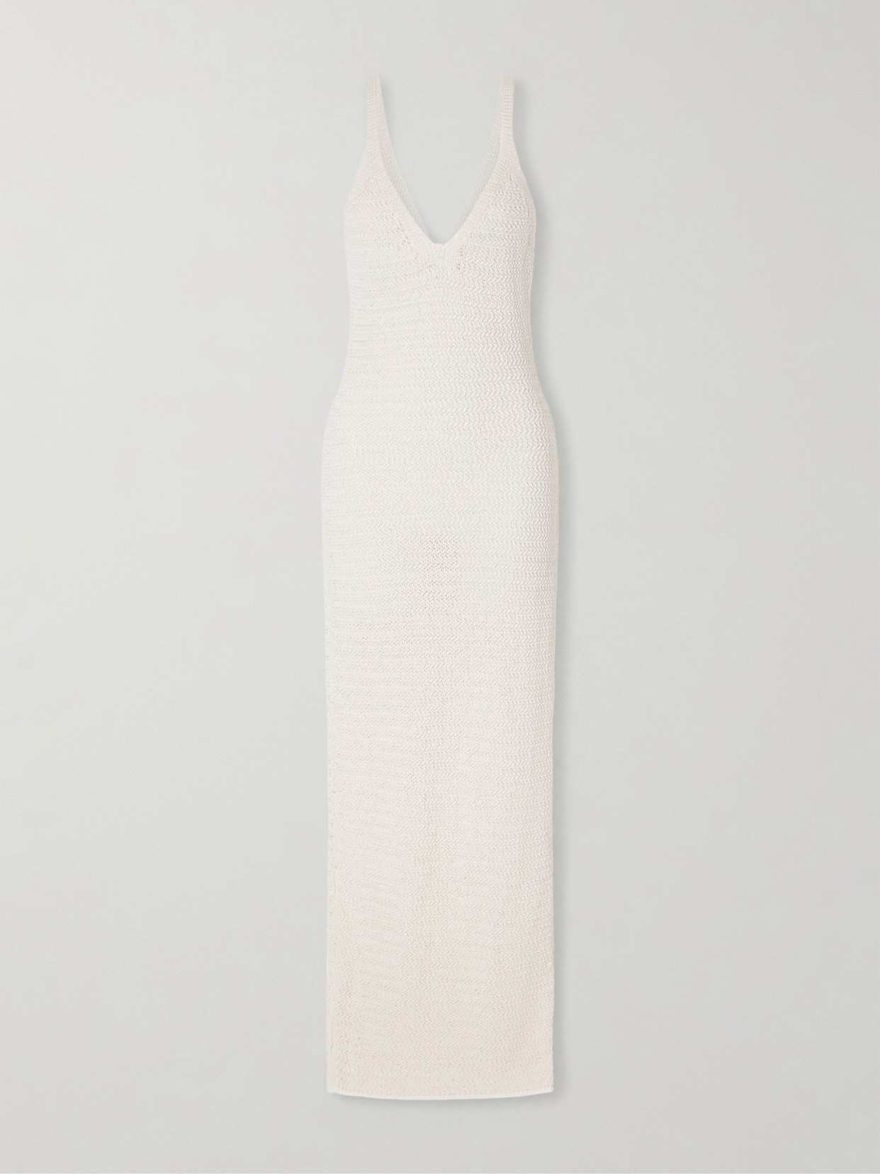 Balmain Crocheted Maxi Dress In White