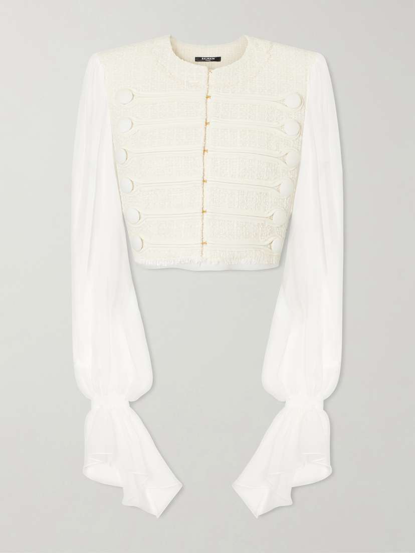 Balmain Brandebourg Tweed Blouse