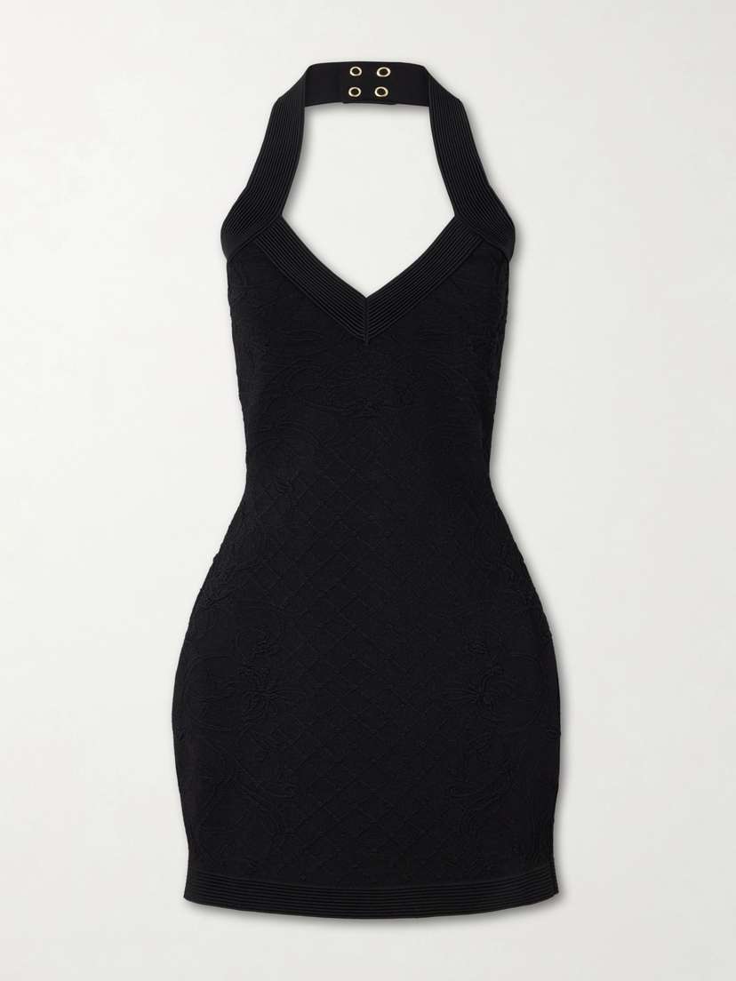 Balmain Jacquard-knit Mini Dress