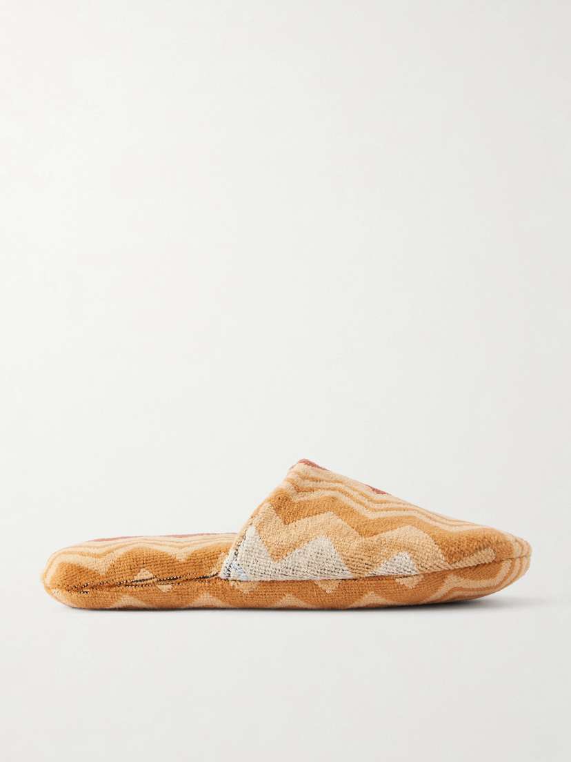 Missoni Home Giacomo Striped Cotton-terry Slippers