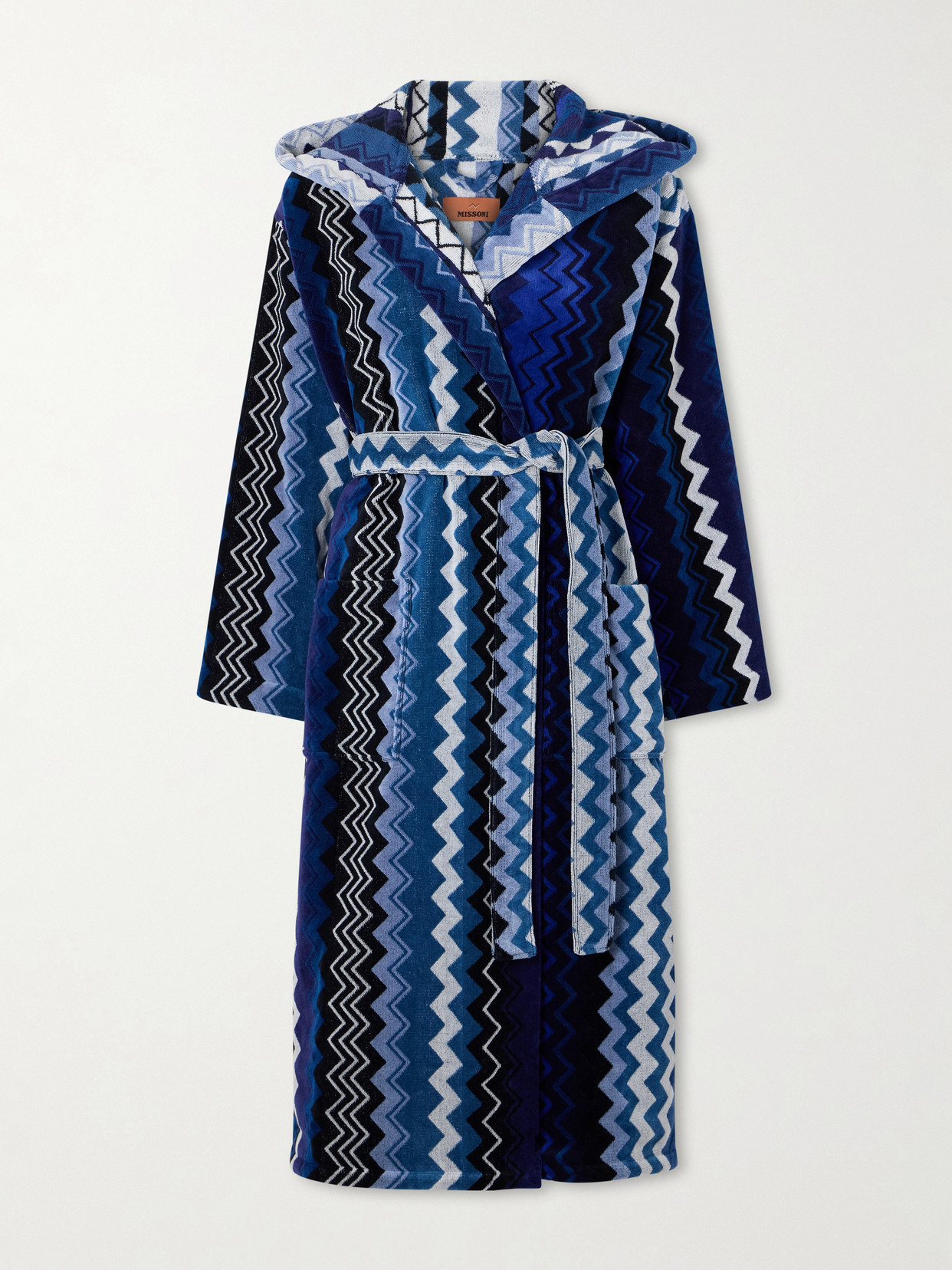 Missoni Giacomo Striped Hooded Belted Cotton-terry Robe In Multi