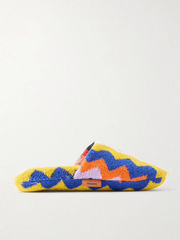Missoni Home Striped cotton-terry slippers