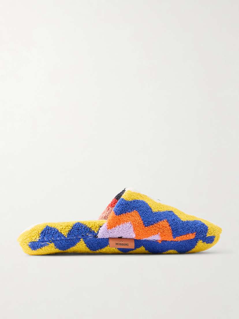Missoni Home Striped Cotton-terry Slippers