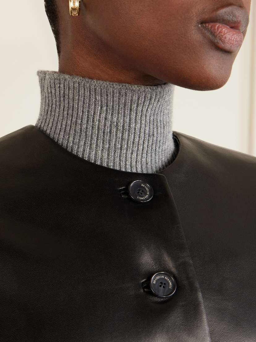 Brandon Maxwell The Ryder Leather Jacket | Thumbnail 4