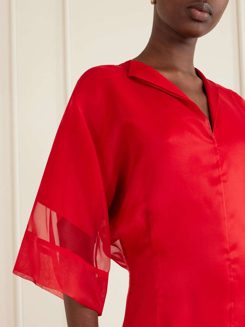 Brandon Maxwell The Zuri Silk-organza Midi Dress | Thumbnail 4 Brandon Maxwell The Zuri Silk-organza Midi Dress | Thumbnail 4