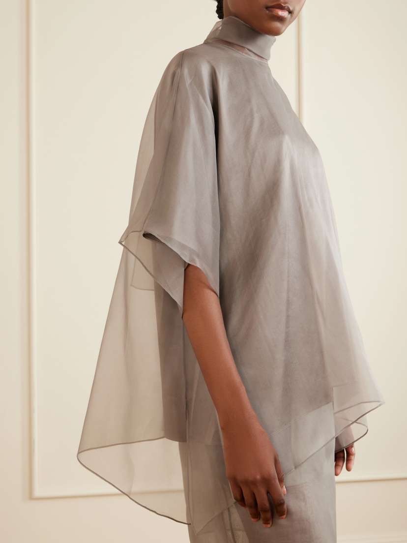 Brandon Maxwell The Cali Tie-detailed Layered Silk-organza Blouse | Thumbnail 4 Brandon Maxwell The Cali Tie-detailed Layered Silk-organza Blouse | Thumbnail 4