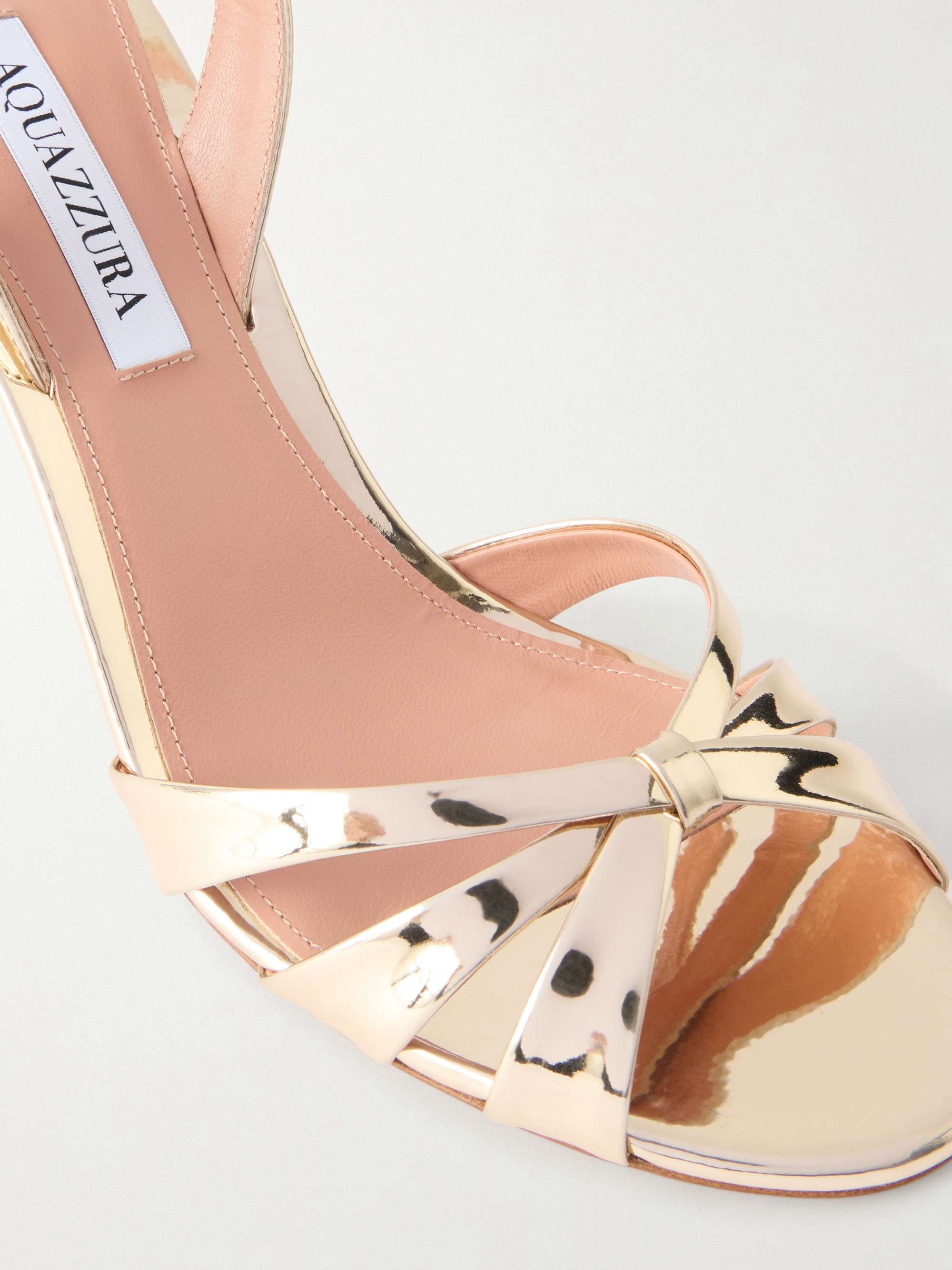 AQUAZZURA Tati 85 metallic leather sandals | NET-A-PORTER