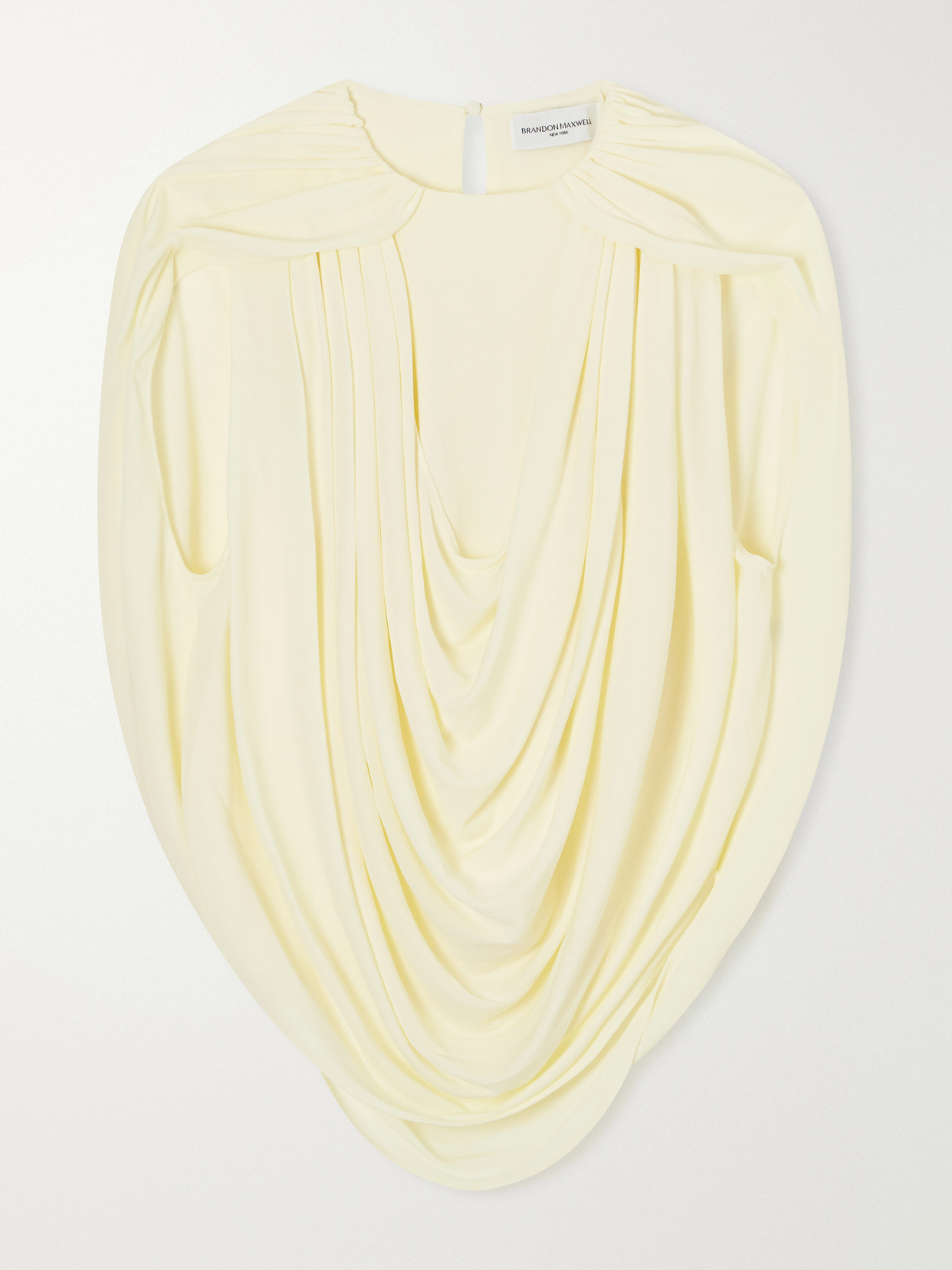 Brandon Maxwell The Astor Draped Jersey Blouse In Yellow