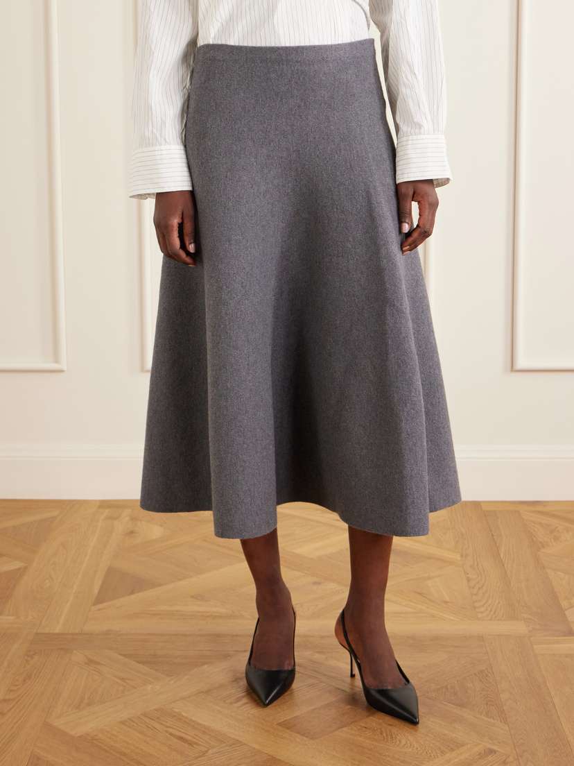 Brandon Maxwell The Miller Wool-felt Midi Skirt | Thumbnail 3