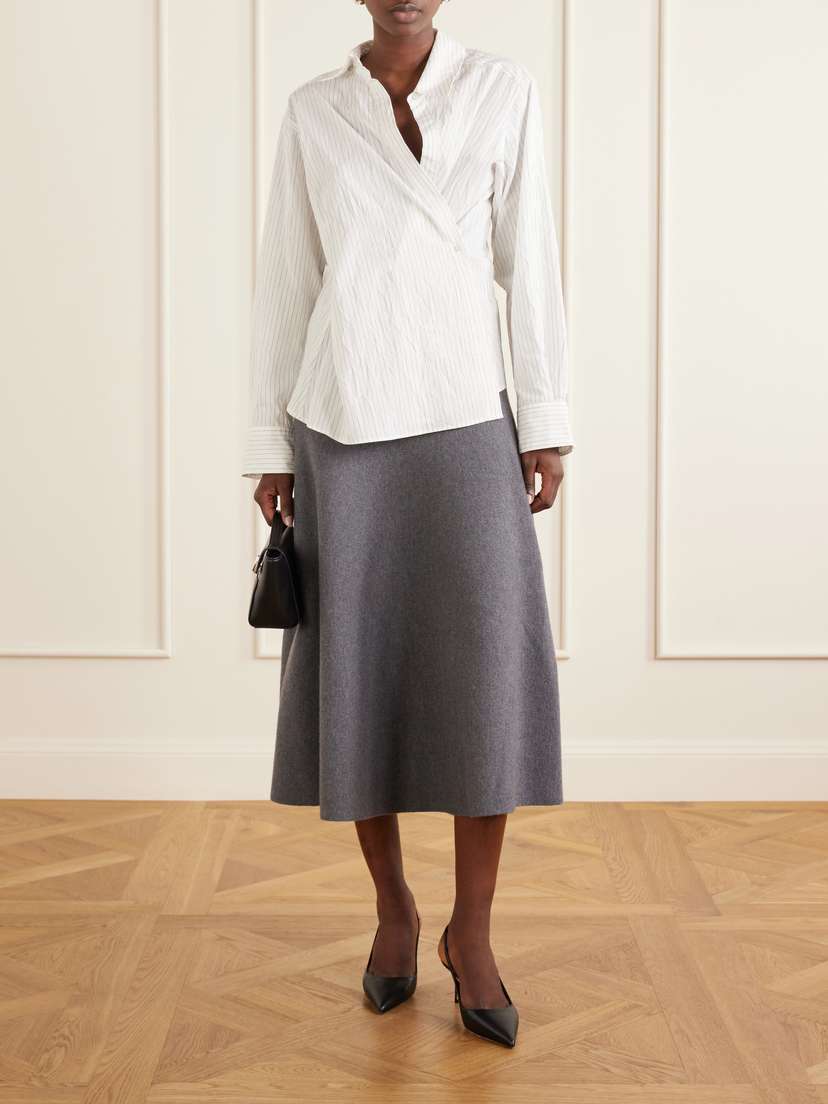 Brandon Maxwell The Miller Wool-felt Midi Skirt | Thumbnail 2