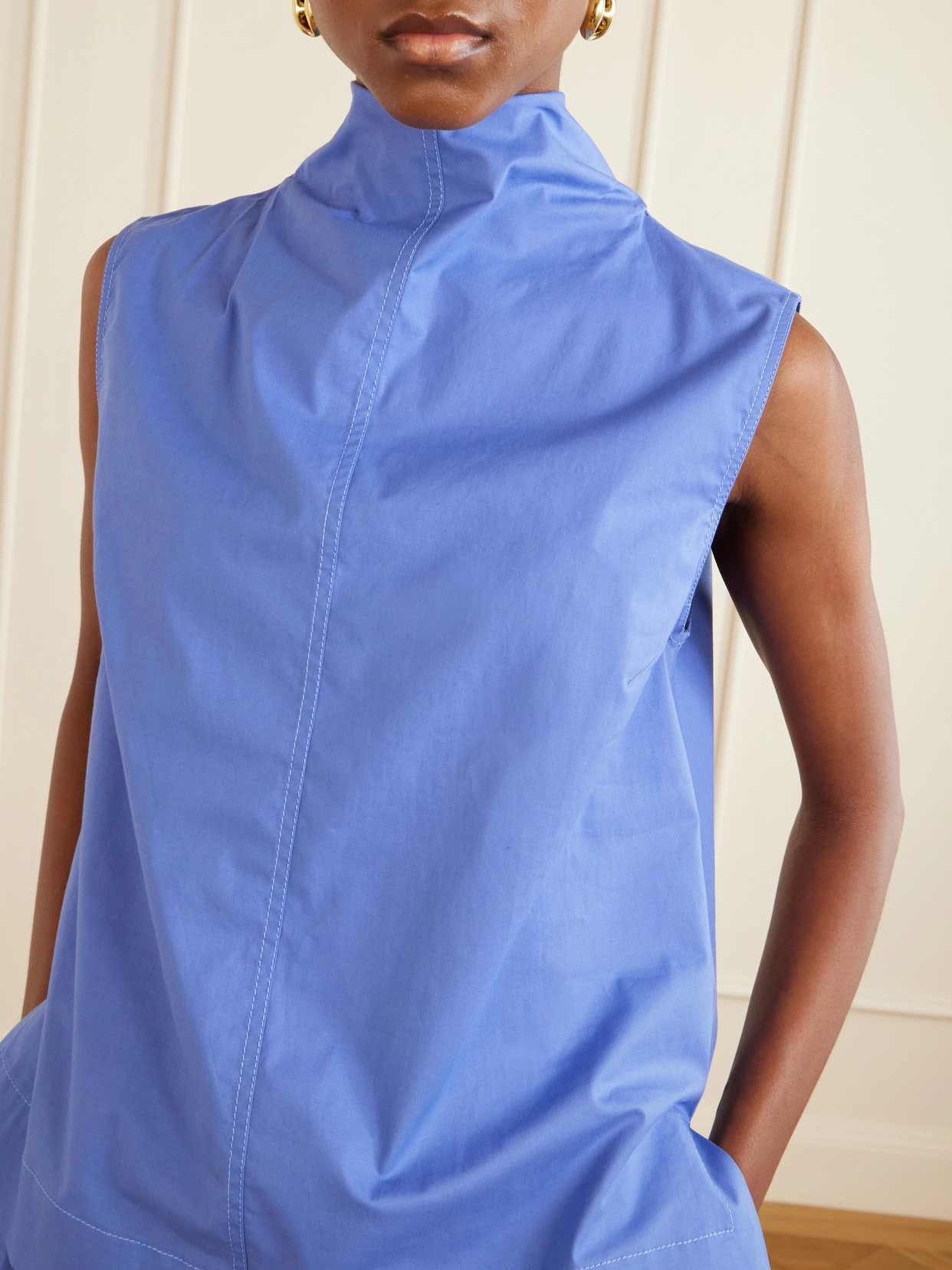The Finn Cotton-Poplin Turtleneck Blouse