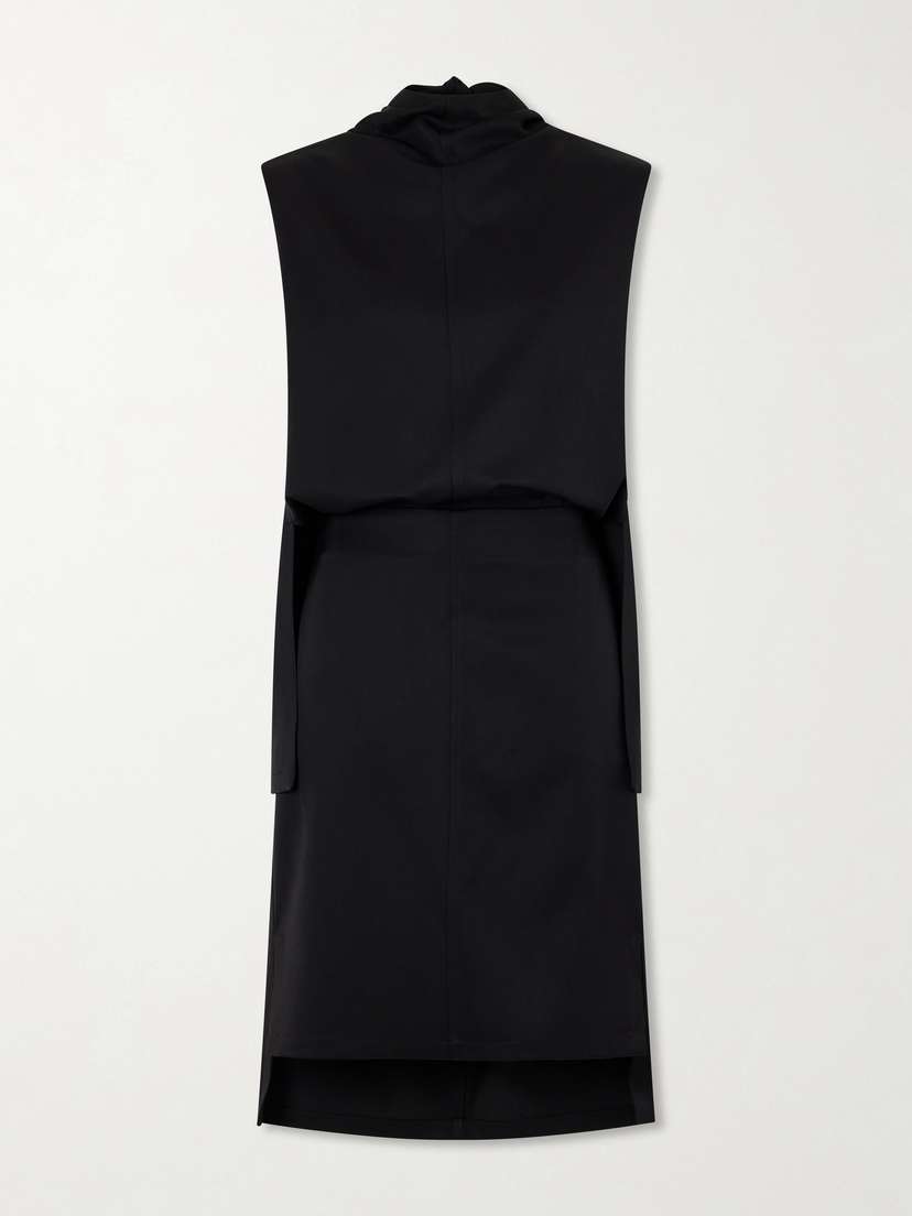 Brandon Maxwell The Noa Gathered Wool-twill Turtleneck Mini Dress - Women's Clothing