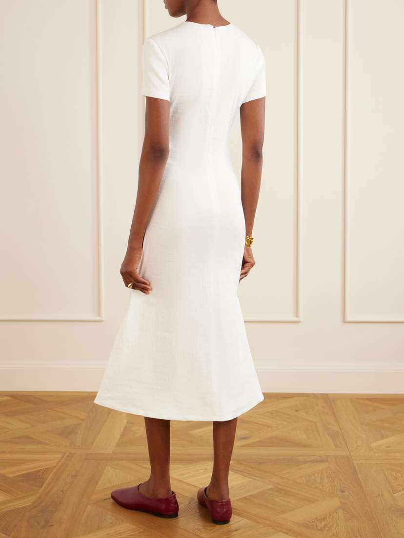 Brandon Maxwell The Ridley Linen-blend Midi Dress | Thumbnail 3