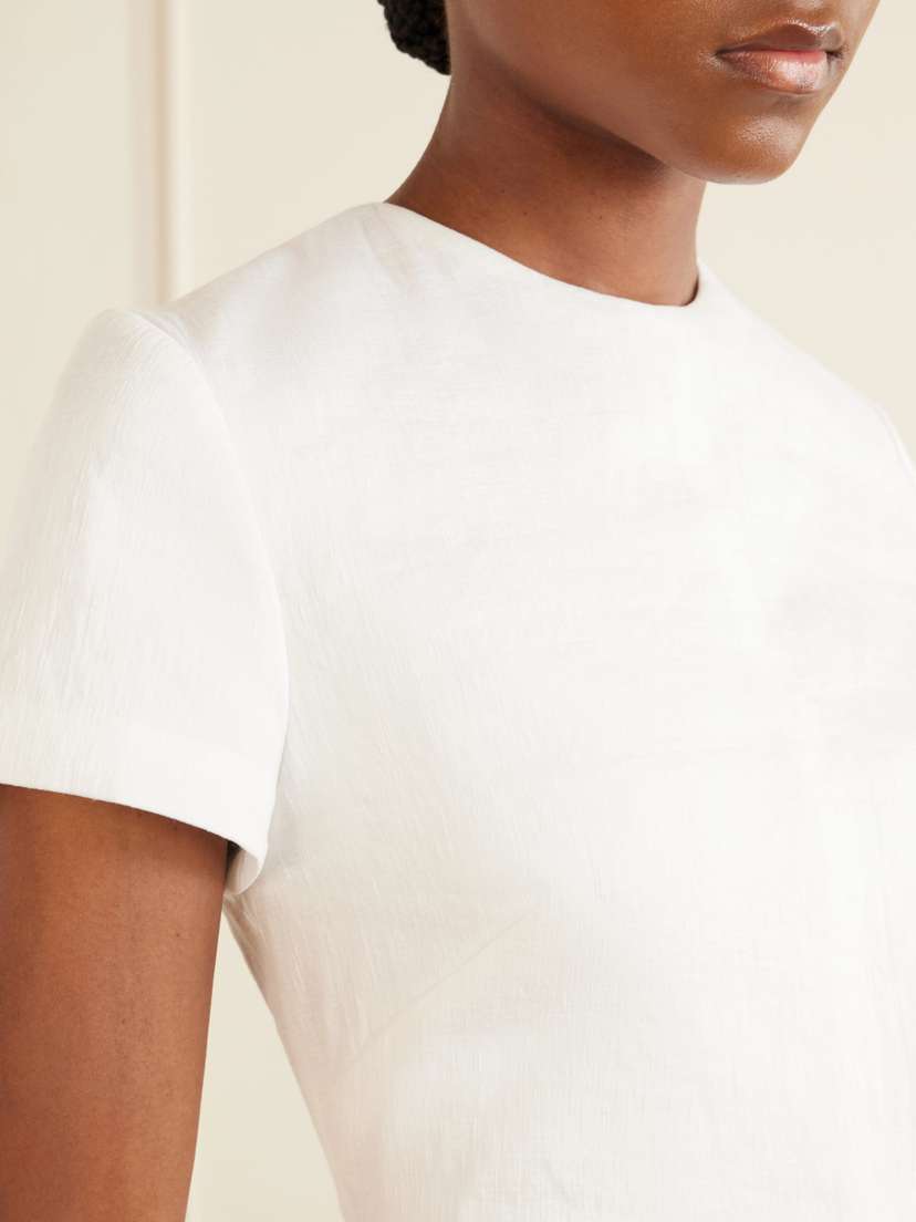 Brandon Maxwell The Ridley Linen-blend Midi Dress | Thumbnail 4