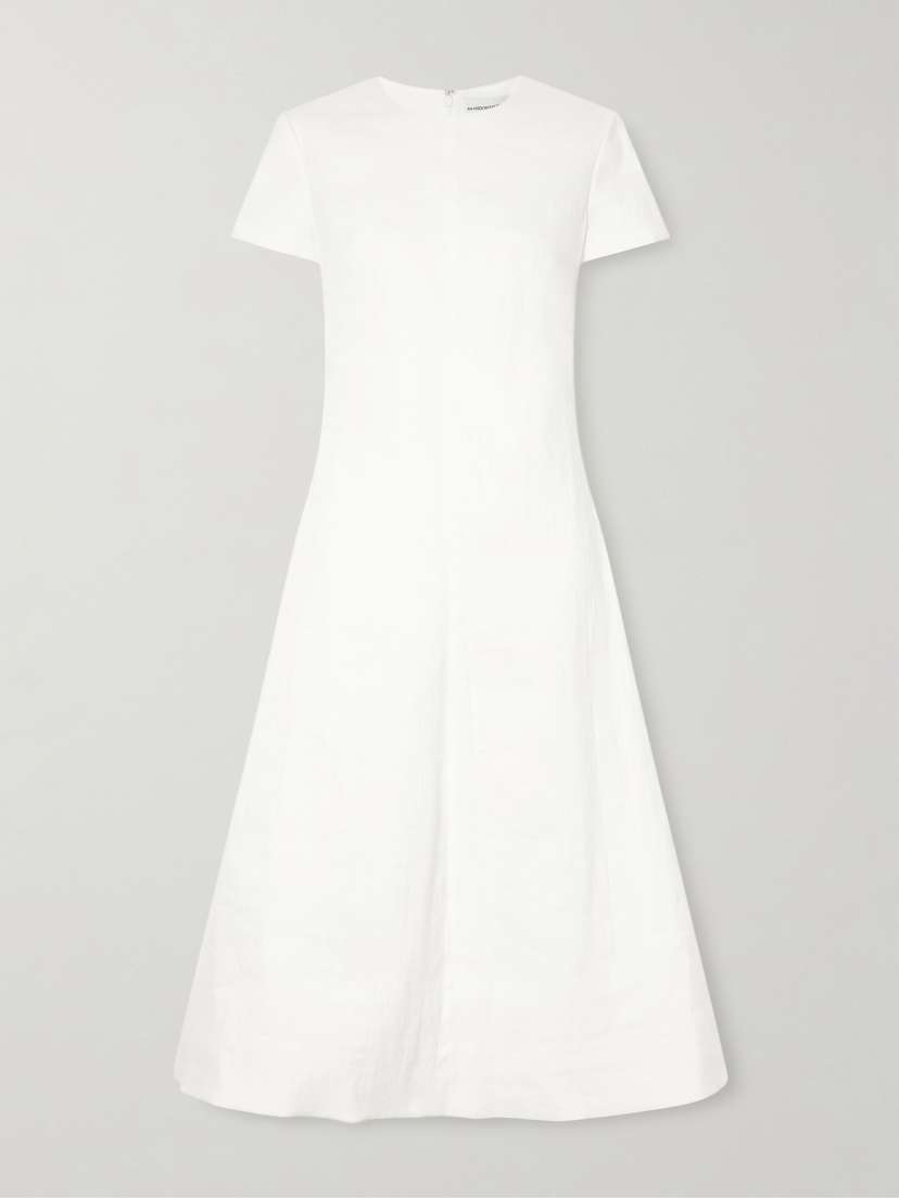 The Ridley Linen-blend Midi Dress