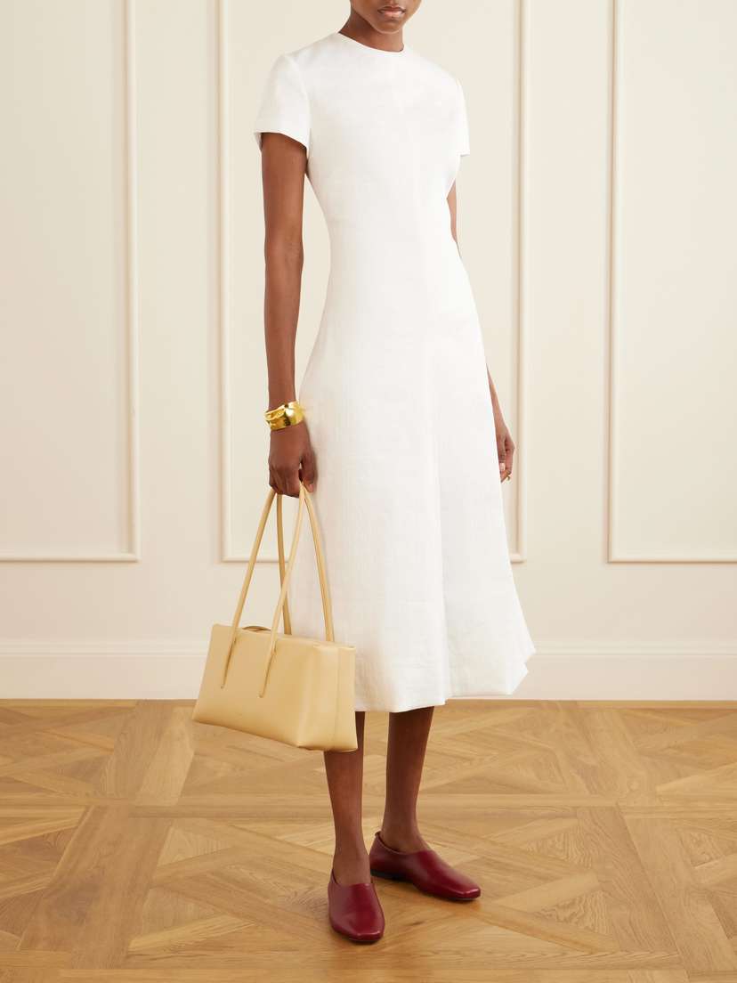 Brandon Maxwell The Ridley Linen-blend Midi Dress | Thumbnail 2